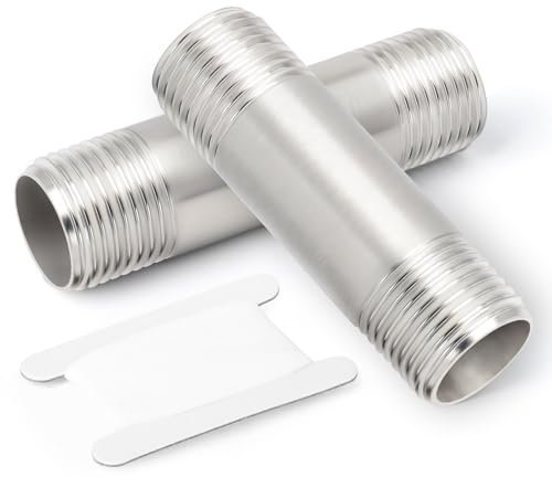 TAISHER 2 pièces raccords de tuyauterie en acier inoxydable, 3/8BSP Male x 3/8BSP Male, tuyau en fonte mamelonné de 50mm de long, pour gaz de pétrole liquéfié