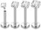 IKOPFLN 4 Paar Tragus Piercing Lippenpiercing Labret Stecker Chirurgenstahl Silber 16G Stab mit Zirkonia Helix Ohr Piercing - 2/3/4/5 mm