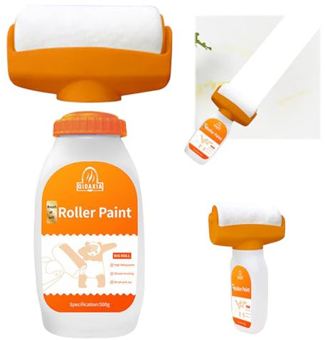 Wall Repair Roller Paint White - 500g Quick-Drying Latex Paint Roller for Wall Repair, Wall Repair Rolling Brush, Solution for Scratches, Graffiti & Cracks