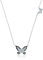 Halskette 925 Sterling Silber Halskette Großer Schmetterling Kleiner Schmetterling Anhänger Lange Kette Halskette Damenmode Elegante Halskette Schlichte Halskette