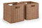 Woodluv Set of 2 Storage Cube Baskets, Wardrobe Organiser Toy Storage Baskets for Shelves, Khaki, 25 x 23 x 25 cm