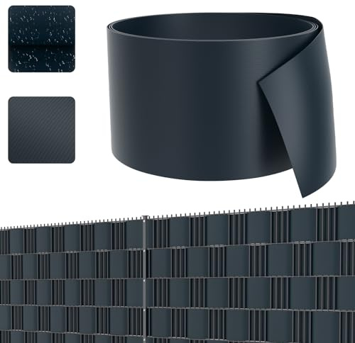 30 Stück PVC Sichtschutzzaun-Lamellen – blickdichter Doppeldrahtzaun – Garten & Balkon – Anthrazit 2,5 m x 19 cm – Outdoor-Lösung