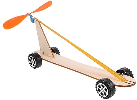 Wooden Wind Powered Car Toy Educational Plaything for Children | DIY Assembly Set, Science Learning Aid, Practical Toy for Crafts World, Safe Wooden Build
