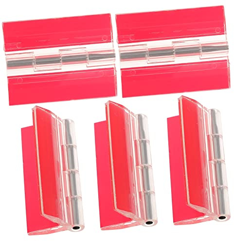 LIFKOME Selbstklebende Klavierscharniere Robust 5 Stück aus Edelstahl und Acryl Starke Montage Transparente Scharniere für Selbstgemacht Möbel aus Glas und Karton