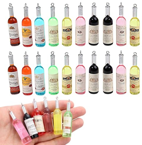 YOFDAL 20 Pièces Bouteilles Miniatures, Accessoires de Boisson Mini Maison Bouteilles Font des pour Décors de Maison de Poupée à l'Échelle 1:12