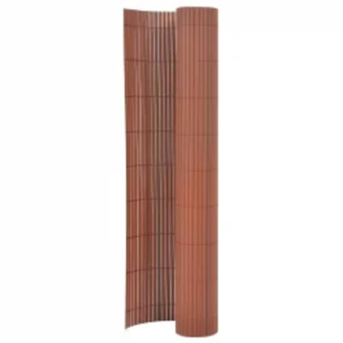 QJBSAVVA Gartenzaun 110x500 cm Braun Flexibler PVC-Zaun mit 14 mm Lamellen UV-beständig für Beet, Weg und Camping, Schneidbarer Hundezaun für Outdoor & Balkon