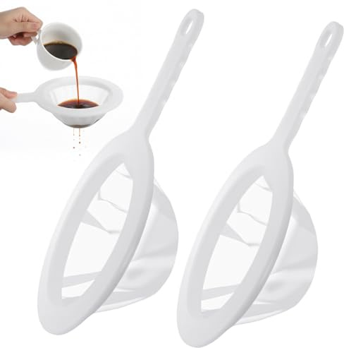 Matwsec 2 coladores de malla extrafina 120 | Colador de malla ultrafina de nailon con asa para filtrar yogur, jugo, café, leche, miel, matcha, cocina