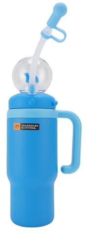 Fafeims Wasserflasche, 710 Ml, Isolierter Reisebecher aus Edelstahl mit Wal-Brunnendeckel und Griff, Kühle Flasche für den Außenbereich (BLUE)