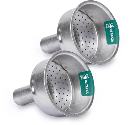 LifeChic Filtro Imbuto per Caffettiera Moka 1/2 Tazza, Set 2 Pezzi, Ricambio Universale per Moka Espresso Accessorio per Caffè