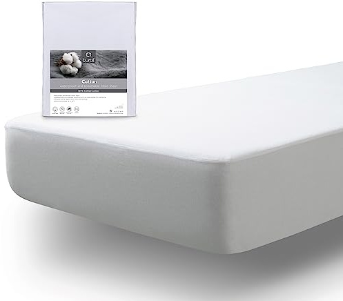 Tural - Wasserdichter und Atmungsaktiver Matratzenschoner und Spannbettlaken 2 in 1. Gewebe aus 100% Baumwolle. Größe 100x190/200cm - Matratzen-Auflage Matratzen-Auflage