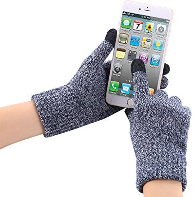 PfX] Handschuhe mit integrierter Touchfunktion (M, Blau)