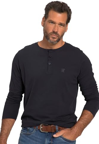 JP 1880 Maglia Serafino Basic con Maniche Lunghe e abbottonatura 702555
