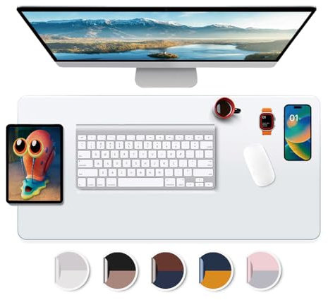 Desk Mat Clear Plastic Office Home Table Pad Blotter Mats Writing Desk Topper Protector with Mouse Pad for Laptop Computer Desktop Keyboard Pads Multifunctional Mat Transparent Wipeable PVC 17x36