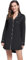 Amorbella Womens Button Down Nightshirts Long Sleeve Nightdress Knee Length Pajamas Shirts(Black, Medium)