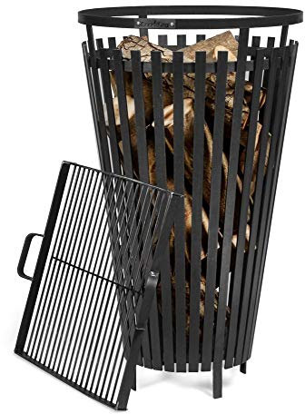 CookKing Feuerkorb Flame mit Grillrost, 45 cm Durchmesser (Edelstahl Grillrost)