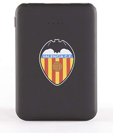 Power Bank 5000 mAh- Batería Externa Móvil - Cargador Portátil Entrada Tipo C y micro USB - Pequeño y ligero - Producto Oficial Valencia FC