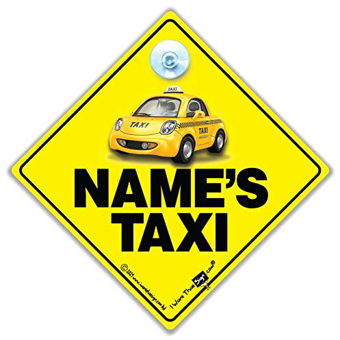 Taxi Schild Autoschild Personalisiertes Taxi Auto Schild Personalisiertes Taxi Auto Schild Saugnapf Auto Schild Baby On Board Schild Stil Taxi Schild Sie können einen Namen hinzufügen
