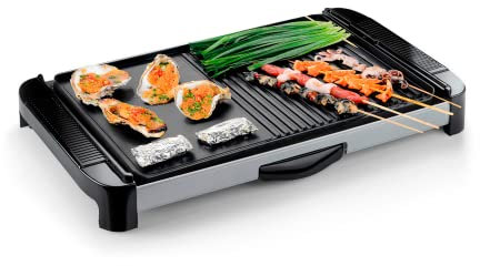Plancha Grill Eléctrica 60X35 | Triple Capa Cerámica | Antiadherente Barbacoa | Doble Zona Salida de Grasas | Cocina Saludable | Feel Lagom