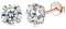 SNORSO Boucles d'oreilles Femme Argent 925, Clous d'oreilles Plaqué Or Rose Avec Zircone Cubique 3mm pour Femme Fille