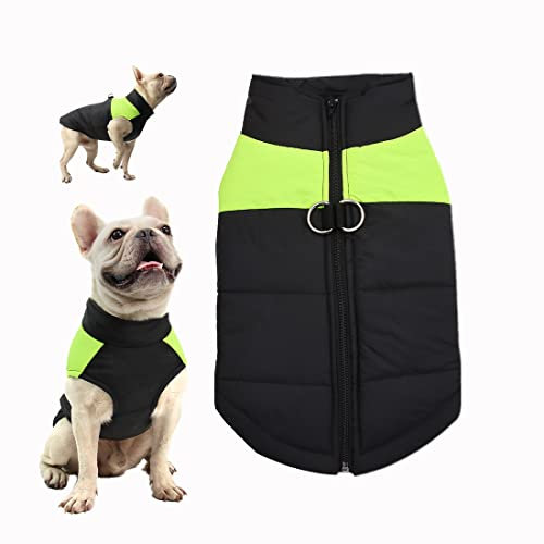 Hundemantel Hundejacke Wasser-Wind-dicht Warme für Kleine Mittlere Große Hunde Kleidung Winterjacke Baumwolle Welpen(Leuchtendes Grün, 5XL)