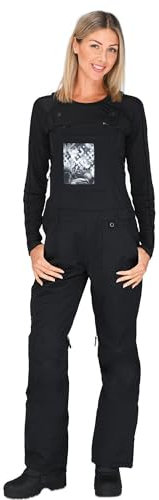Arctix Damen Chadwick Latzhose mit Taschen, bedruckt Ski-Lätzchen, schwarz, 2X