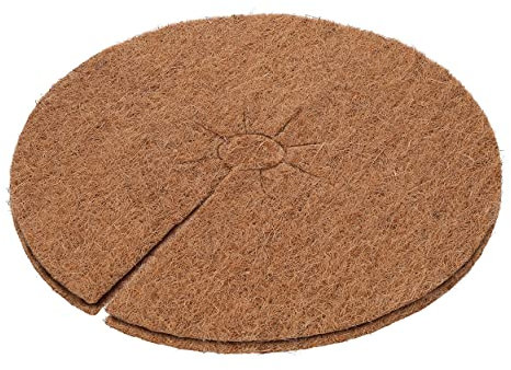 ecosoul Kokosscheibe Kokosmatte für Blumentöpfe Kübel Frostschutz Winterschutz Abdeckung Wurzelschutz mit Öffnung in 4 Größen (Ø 60cm)