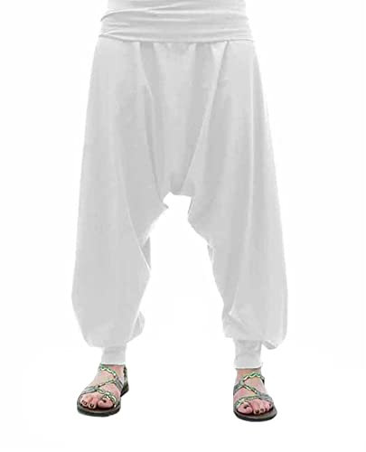 SAVARI Yogahose, Pilates, Harem, ethnisch, bequem, für Herren, Damen, einfarbig, Schwarz, Grau, Marineblau, Weinrot, Übergrößen 2XL, 3XL