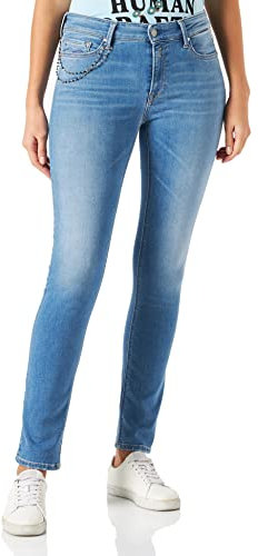 Replay Damen Luzien Rose Label Jeans, 010 Light Blue, 24W / 28L EU
