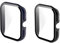 Kobmand [2 Pièces Coque Compatible avec Amazfit GTS 3,Globale PC avec HD Clear Ultra-Mince Film de Verre Trempé Cover Compatible avec Amazfit GTS 3 (Noir&Bleu)