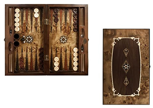 Helena Wood Art, Handgefertigtes Hochwertiges Backgammon Spiel aus Holz, Tavla, 100% Holz, Deluxe Edition, TricTrac