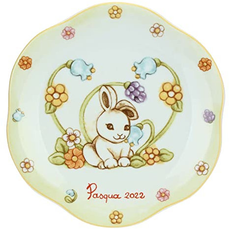 THUN - Piattino Limited Edition Pasqua 2022 - Linea Fiore in Fiore - Cucina, per la Tavola - Porcellana - 21x20x1,5cm h