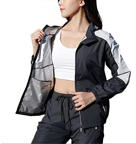 GYMDDP Traje Sauna Mujeres Durable Boxeo Trajes De Sudor Gimnasio Entrenamiento Ejercicio Sauna Chaqueta (Color : Women, Size : L)