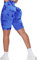 Memoryee Kurze Leggings Damen Push Up Booty Sport Nahtlose Shorts Hintern Heben Hohe Taille Bauchkontrolle Yogahose/B-Tie Dye Dark Blue/S