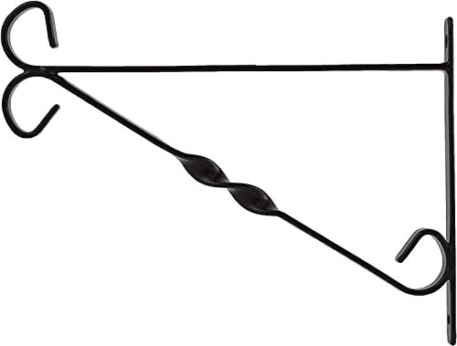 DIVCHI 1 Stück Hängekorb aus Metall – gedreht – bis zu 30,5 cm Körbe (30,5 cm), Schwarz