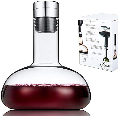 SJZQ Circulation Wine decanter 50oz Wine Carafe with lid,100% Hand Blown Crystal Aerator decanter,Superior Red Wine Decanter Gift For Wine Accessories