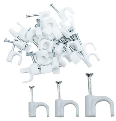 LKG® 100 clips de cable surtidos, 6 mm, 8 mm, 10 mm, cable de teléfono, antena y cable eléctrico, bricolaje