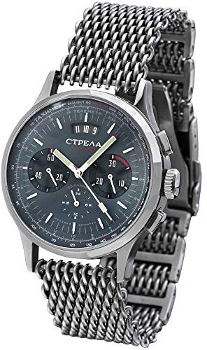 Strela KOSMODROM mechanische Armbanduhr Chronograph mit Poljot Uhrwerk 31681 Handaufzug Uhr 24-Stunden-Funktion Saphirglas Verschiedene Modelle