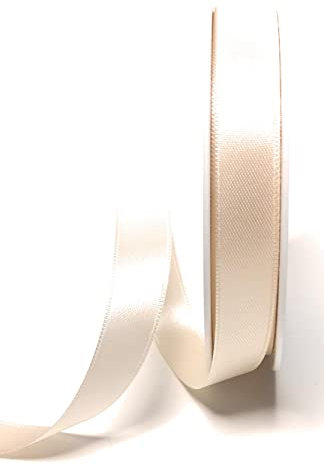 s.dekoda Satinband 25m x 15mm Creme - Elfenbein Schleifenband Dekoband Satin
