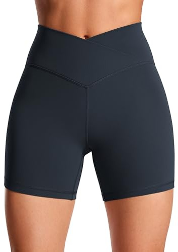 CRZ YOGA Radlerhose mit Überkreuztem Bund 13cm | Butterluxe, Extrem Weich, Leichte Kompression, Yoga, V-Überkreuzter Bund, für Damen
