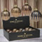 MIJOMA - 12er Set Nostalgische Weihnachtskugeln, Unzerbrechlich, Ø8cm, Christbaumschmuck mit Einzigartigem Design und Vintage-Zauber in Saphirblau, Gold und Braun (Set 3)
