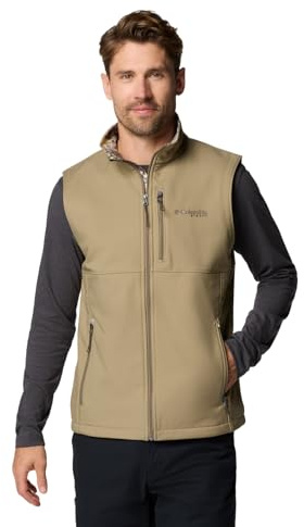 Columbia Men's PHG Ascender II Softshell Vest, Flax/Timberwoods Camo, X-Large