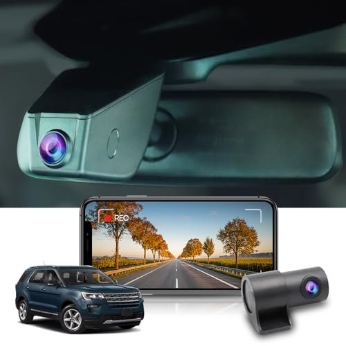 Fitcamx Dashcam Auto Vorne Hinten 2160P+1080P Kompatibel mit Ford Explorer 2011-2023 5th Gen 6th Gen (HD2-6275), OEM Dashcam 4K UHD Video WiFi, Loop-Aufnahm, G-Sensor, WDR, Plug & Play, 128GB Karte