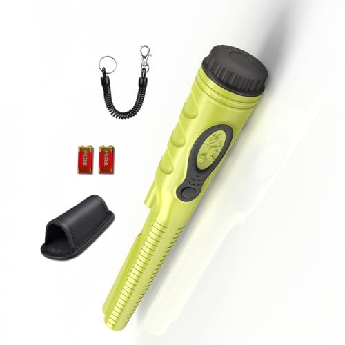 Punktoy Détecteur de métaux Pinpointer entièrement étanche – Sonde de recherche à 360° avec étui de ceinture pour adultes et enfants (trois modes) couleur verte HS