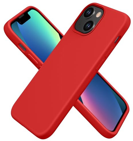 aaaioe Silicone Case Designed for iPhone 13 Mini Case, Ultra Slim Shockproof Protective Liquid Silicone Phone Case with Soft Anti-Scratch Microfiber Lining, 5.4 inch,red