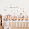 Tanlaby Dschungeltiere auf dem Zug Wandsticker Fox Lion Elephant Giraffe Wandtattoo Cartoon Selbstklebend Wandaufkleber Abnehmbare Wand Kunst Aufkleber für Kinderzimmer Spielzimmer Wanddekoration