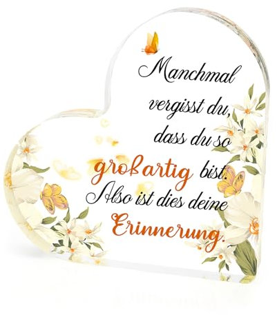 Beste Freundin Geschenke Freundschaftsgeschenke Geburtstagsgeschenk Adventskalender Füllung Bestandene Prüfung Geschenk Motivationsgeschenke Mutmacher Geschenk Acryl Herz Tischschmuck Briefbeschwerer