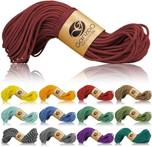 Ganzoo Paracord 350 Seil, Nylon Polyester, 2,5mm, Typ 1, 30m, Outdoor Schnur, Allzweckseil, Takelung für Armband, Hundehalsband, Hundeleine Knüpfen, Camping Survival, weinrot