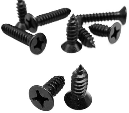 Ein-Gewinde-Schrauben,Mehrzweck-Holzschrauben, 10/100 M1,7-M4 Mini Small Schwarz 304 Edelstahl Kreuz Phillips Flachsenkkopf Selbstschneidende Holzschraube (Größe: 50 Stück M3 x 16 mm) (Color : One C