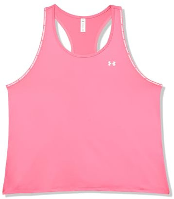 Under Armour Tech Knockout Tank, débardeur Femme sans Manches, Tank Top léger et Respirant, débardeur Running idéal pour l'entraînement, Super Pink / / Blanc, SM