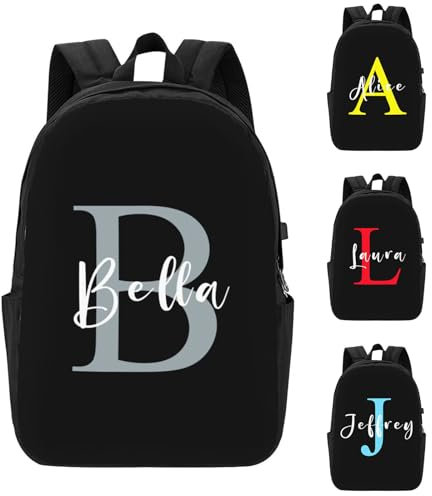 LLLGSH Benutzerdefinierter Rucksack, Personalisierter Foto-Rucksack, Personalisierte Backpack Fügen Sie Ihren Namen/Logo/Text/Bild, Ideal für Schule, Reisen, Freizeit und Beruf